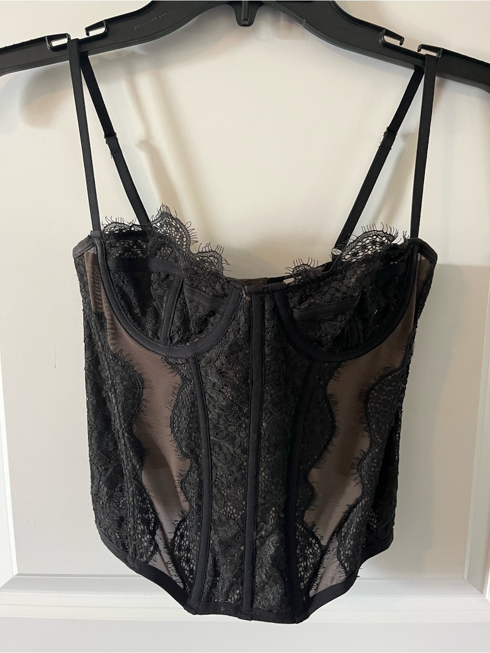 Urban Outfitters Black/Brown Lace Corset Top Size Small